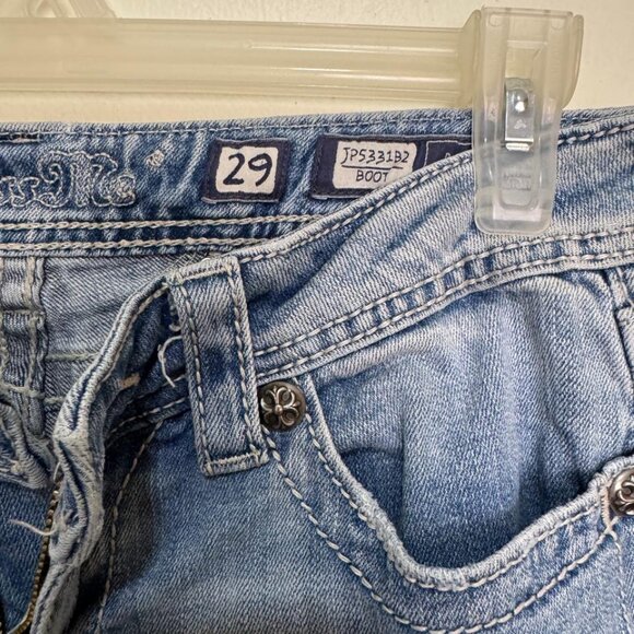 Miss Me Winged Backside Embellished Embroidered Easy Bootcut Size 29 Style E3313 - Picture 6 of 12